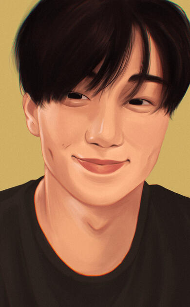 Portrait Fan Art of SAN from ATEEZ